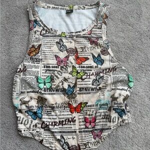 SHEIN Kids Bodysuit with Colorful Butterfly Print